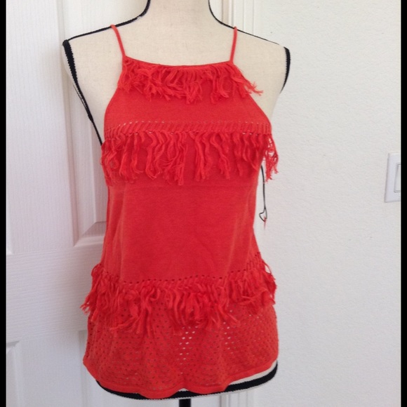 Top Fringe Orange Shirt Townsen Tank Nordstrom XS - Picture 2 of 4